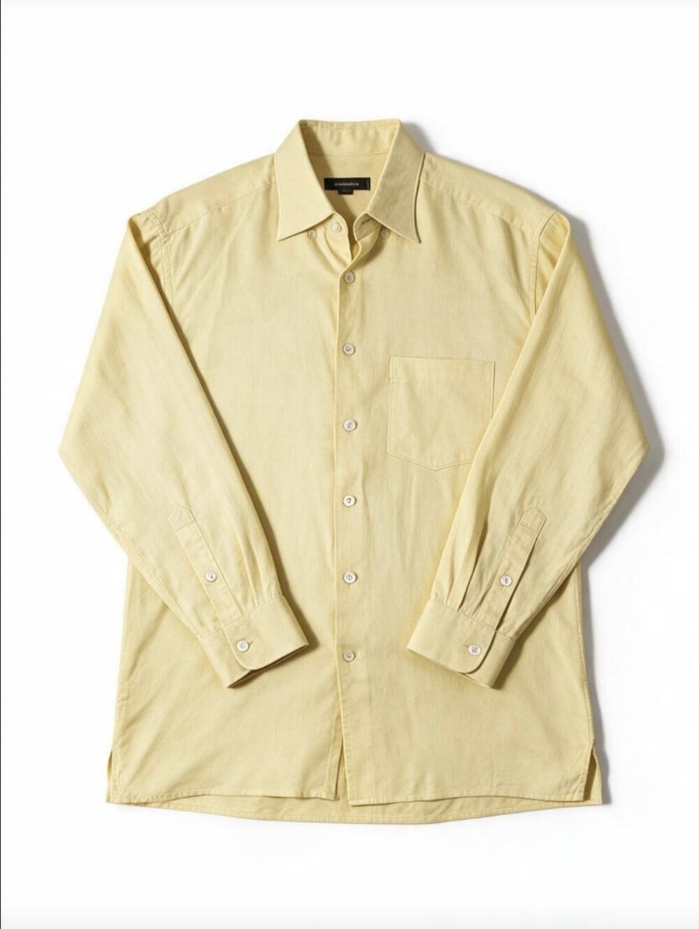 Ermenegildo Zegna Men's Large Yellow Micro Check Button Up Dress Shirt Romania